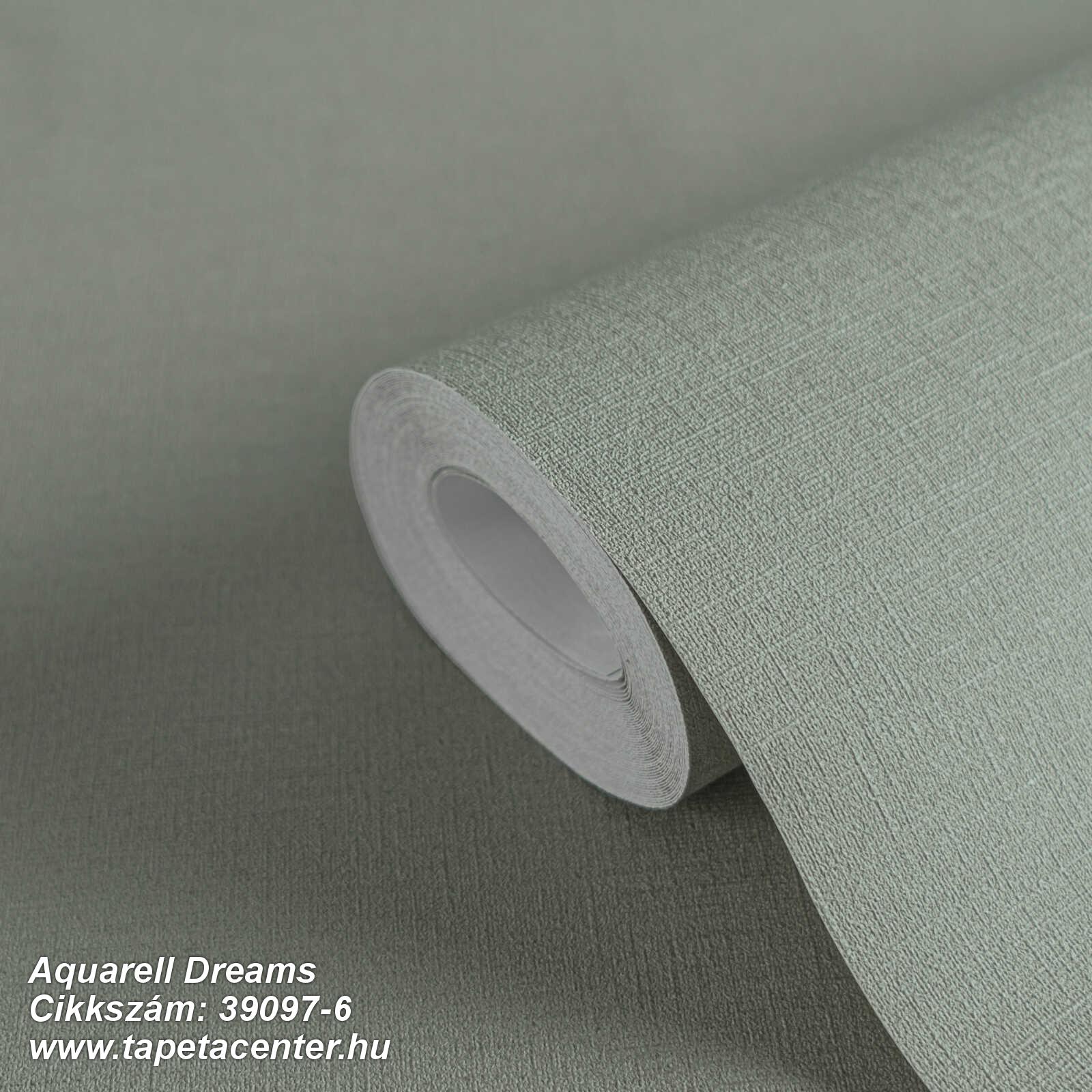 Egyszínű,textil hatású,szürke,zöld,illesztés mentes,súrolható,vlies tapéta 